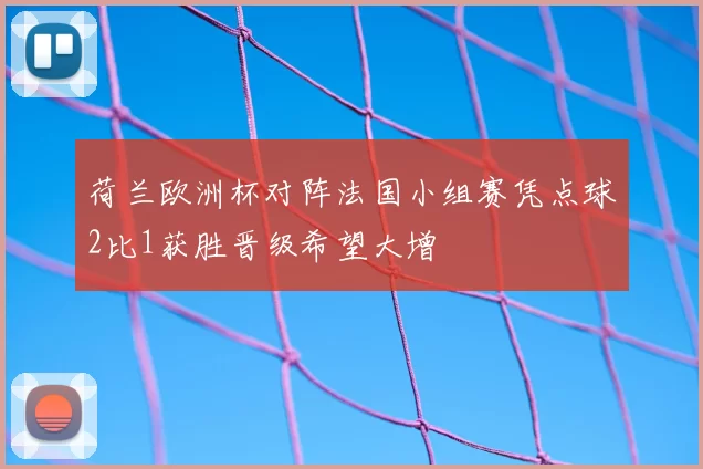 荷兰欧洲杯对阵法国小组赛凭点球2比1获胜晋级希望大增
